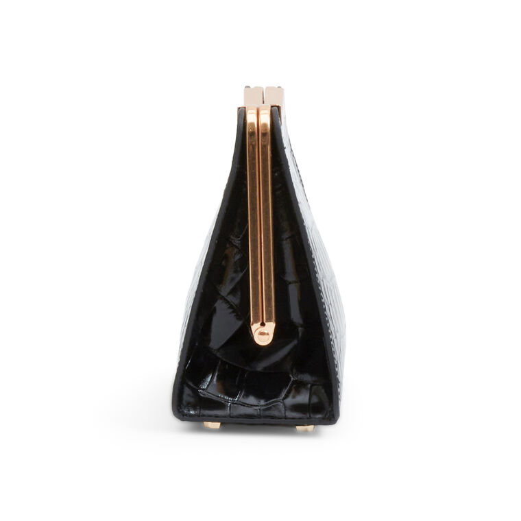 Solange Croc-Embossed Leather Clutch image number null