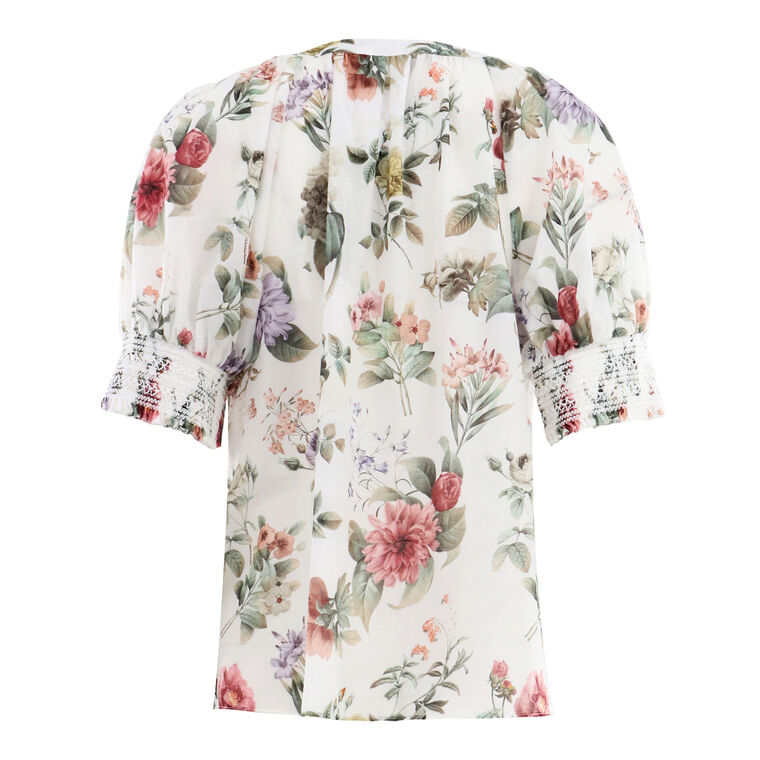 Thalia Puff Sleeve Button Down Top image number null