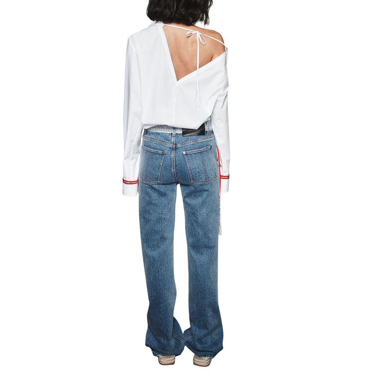 Ben Straight-Leg Satin Ribbon Detail Jeans image number null
