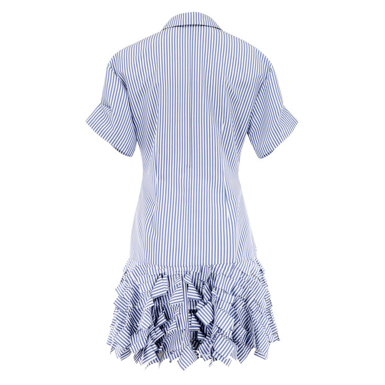 Ema Short Sleeve Belted 3D Ruffle Hem Mini Dress image number null