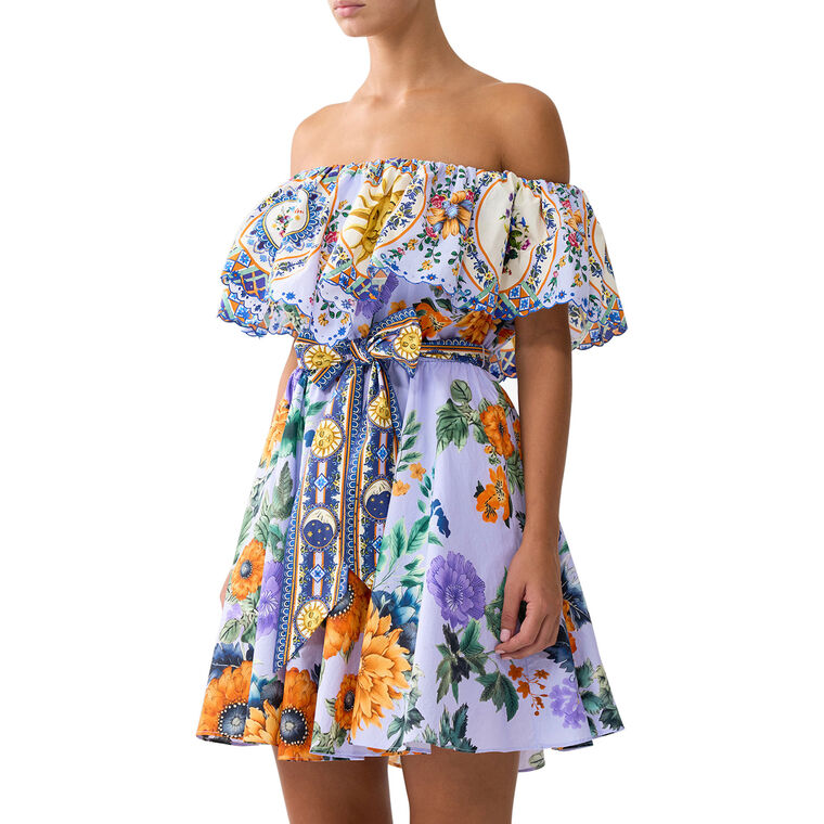 Shoulder Frill Short Dress image number null