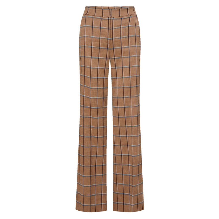 Tonelli Plaid High-Rise Wide-Leg Pant image number null