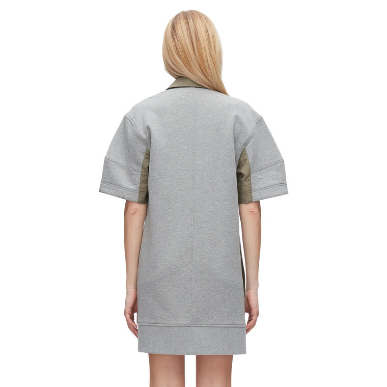Short Sleeve Polo Mini Dress With Ripstop Combo image number null