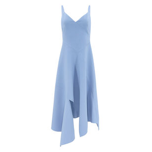 Bias Paneled Asymmetric Midi Dress