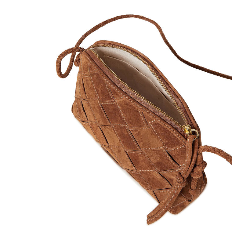 Mallory Woven Suede Crossbody Bag image number null