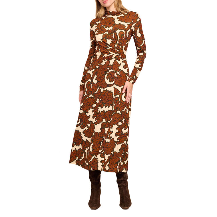 Hera Long Sleeve Turtleneck Midi Dress image number null