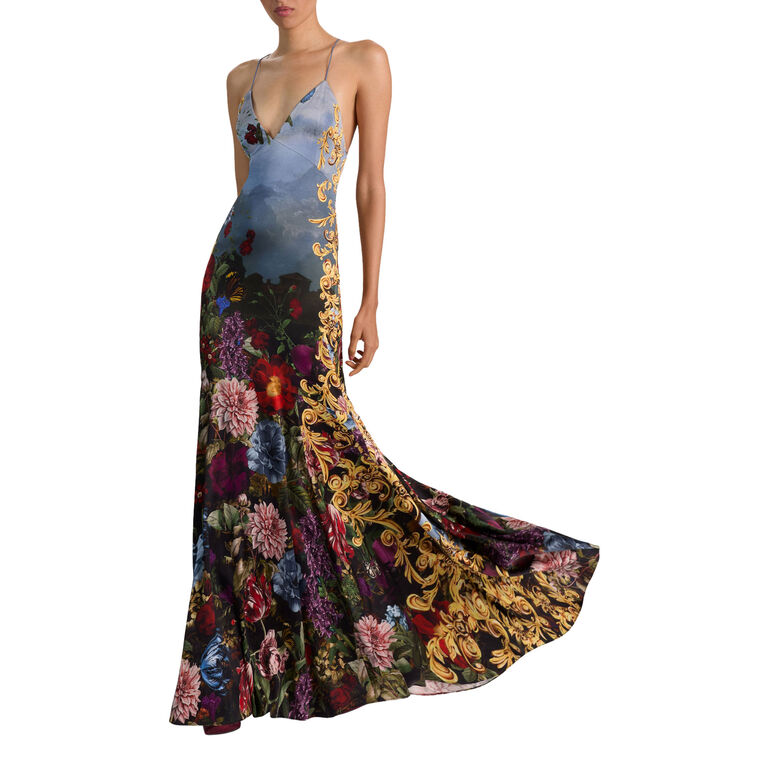 Milta Floral Mermaid Slip Dress image number null