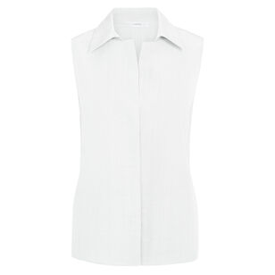 Boxy Sleeveless Buttondown Shirt