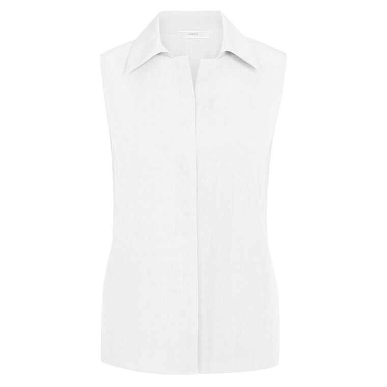 Boxy Sleeveless Buttondown Shirt image number null