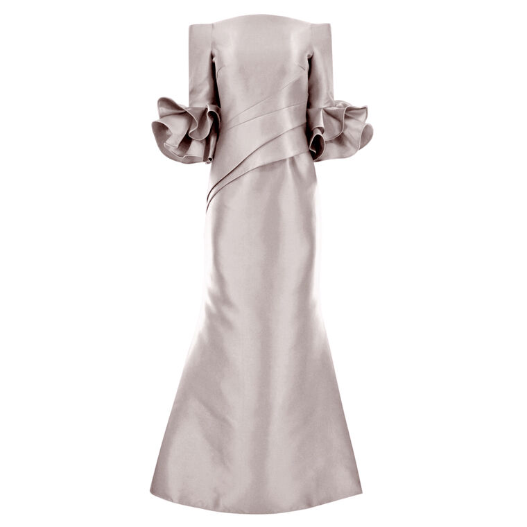 Off Shoulder Gown With Flounce Sleeve image number null