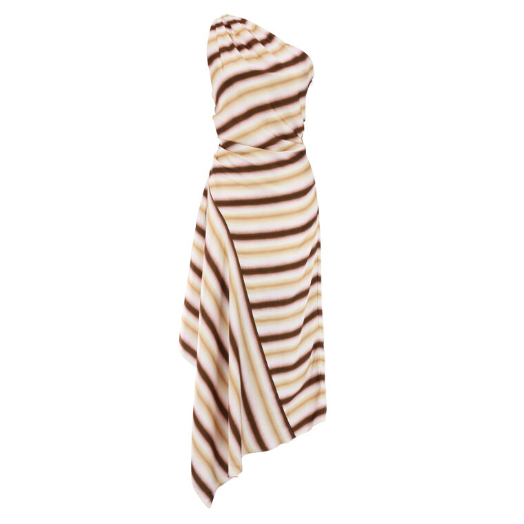 Lyn Tie-Dye Stripe One-Shoulder Maxi Dress image number null