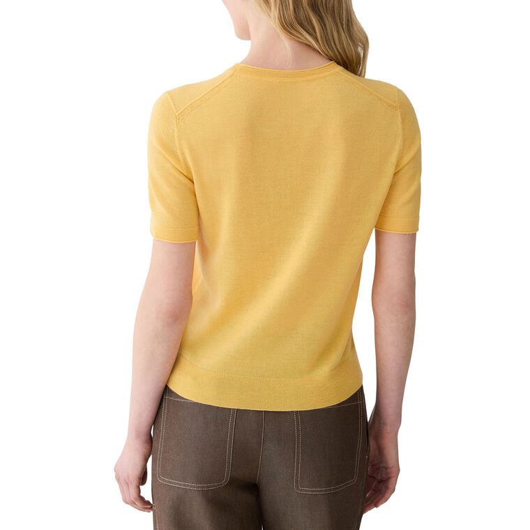 Short Sleeve Crewneck Cashmere Sweater image number null