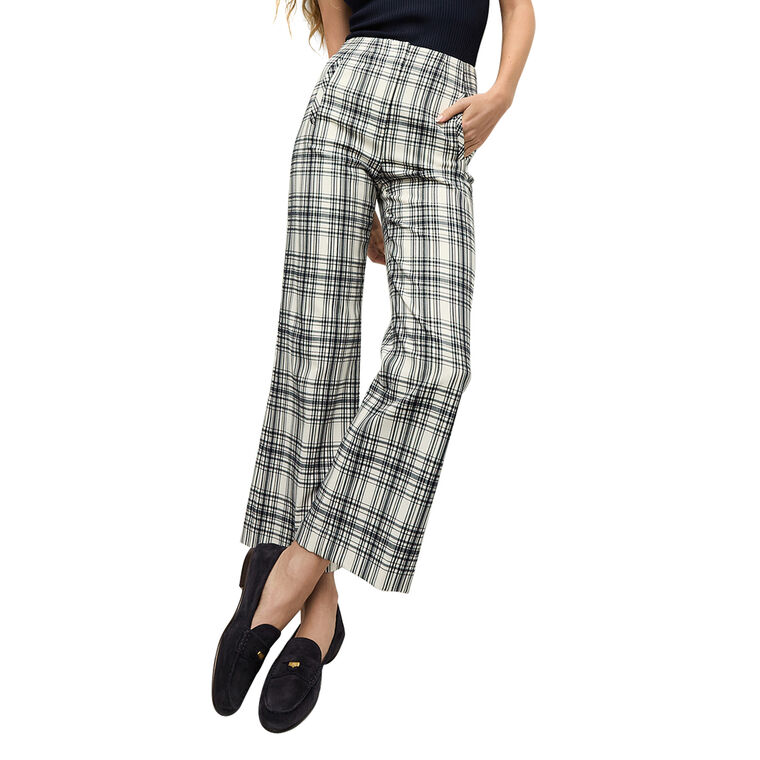 Dova Wide Leg Plaid Pant image number null