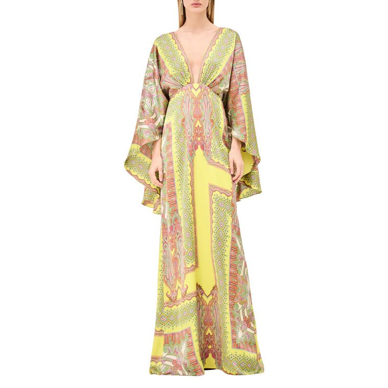 Valleta Long Sleeve Plunging Neckline Maxi Dress image number null