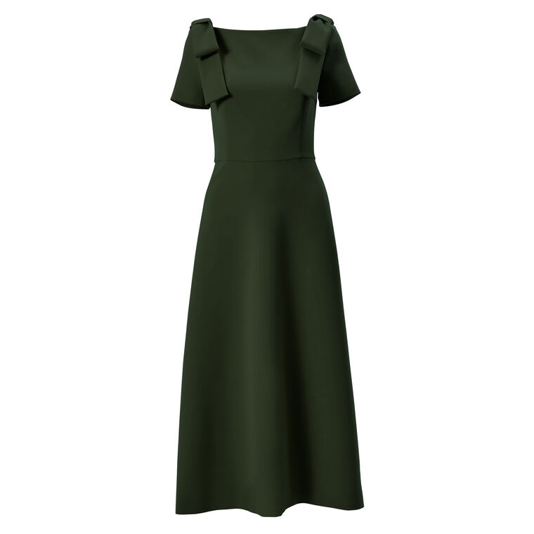 Bow-Shoulder Midi Dress image number null