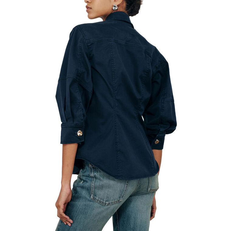 The Etta 3/4 Sleeve Button-Front Shirt image number null