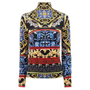 Delaina Baroque Print Turtleneck Top