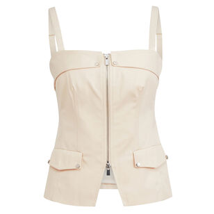 Jayden Zip Front Moto Top