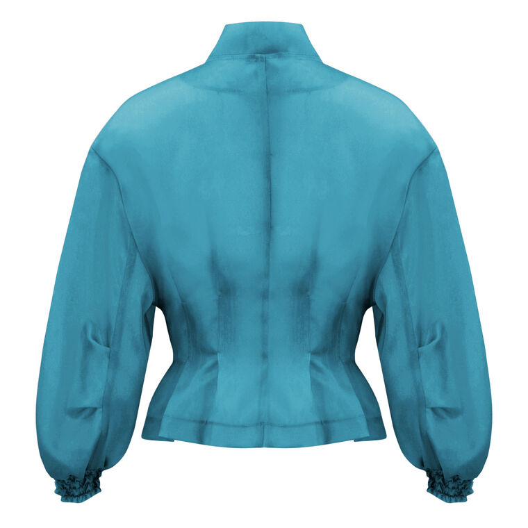 Nipped Waist Peplum Bomber Jacket image number null