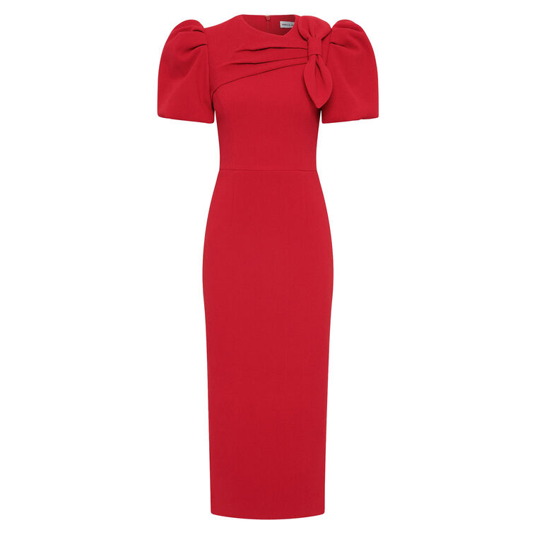 Violetta Puff Sleeve Belted Midi Dress image number null