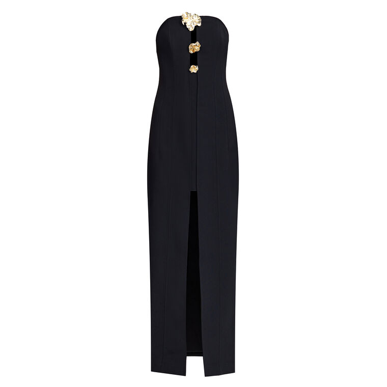 Hawick Strapless Gold Hardware Detail Maxi Dress image number null