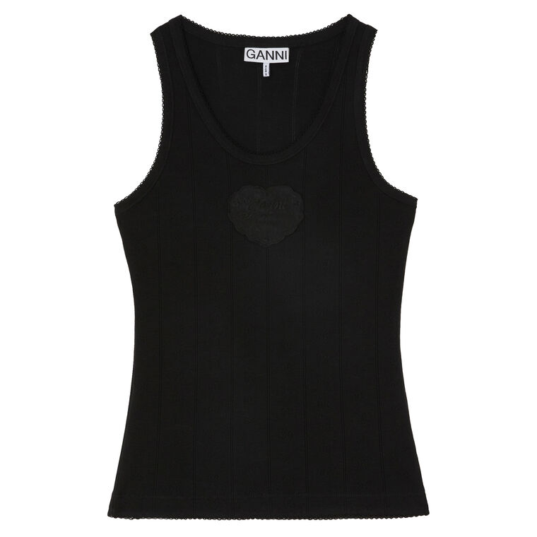 Compact Pointelle Rib Jersey Tank Top image number null