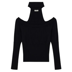 Lila Long Sleeve Cold Shoulder Knit Top