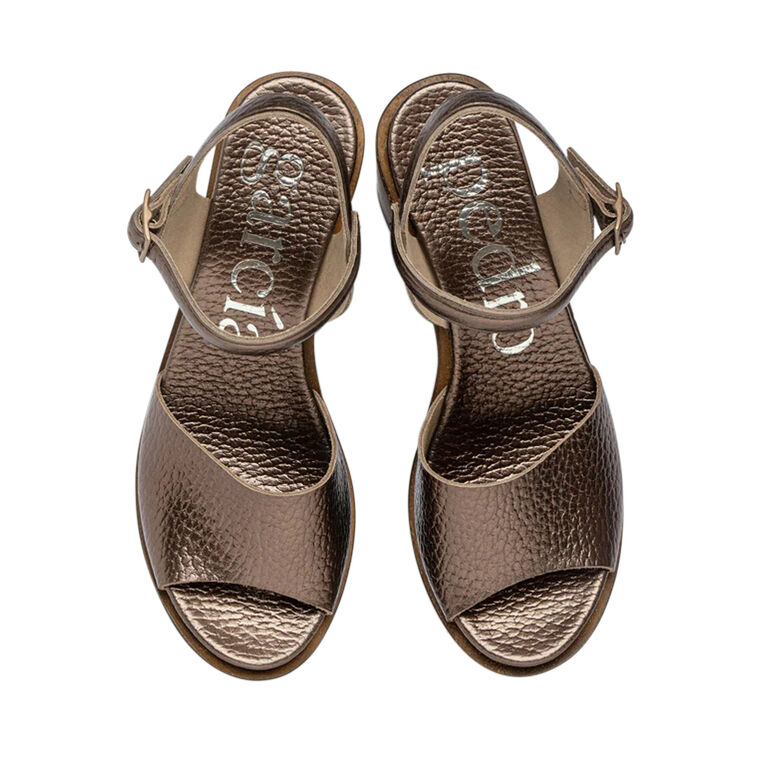 Danila Metallic Wooden Platform Sandal image number null