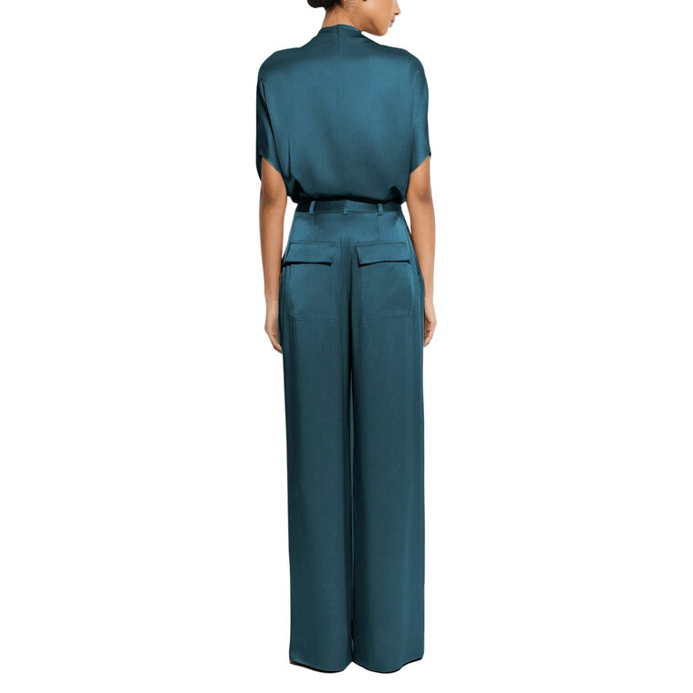 Satin Relaxed Pleated Pant image number null