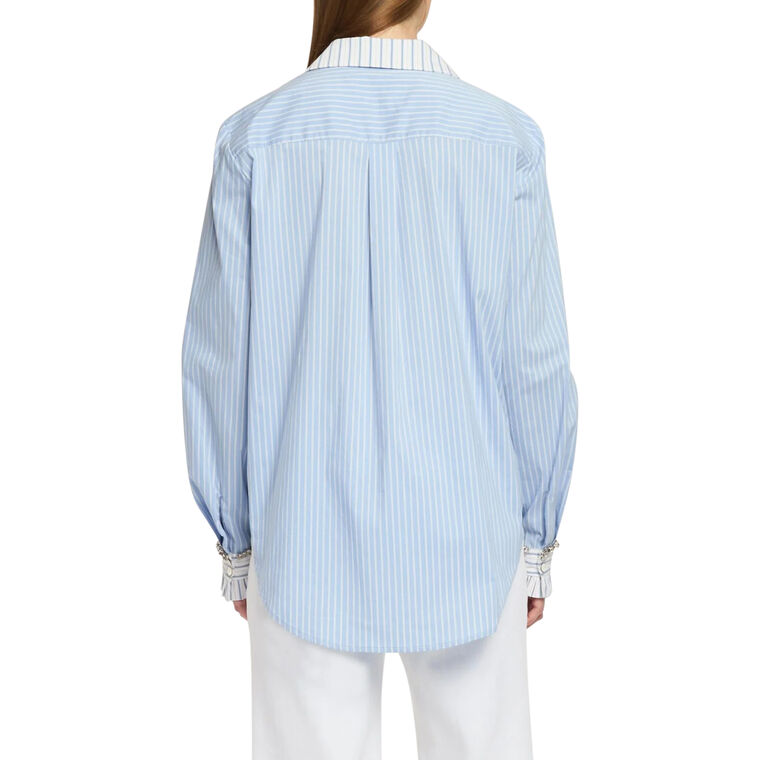 Dorsia Long Sleeve Striped Button-Up Top image number null
