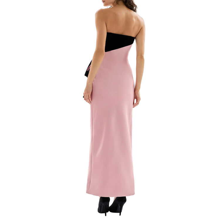 Lala Strapless Velvet Tie Panel Gown image number null