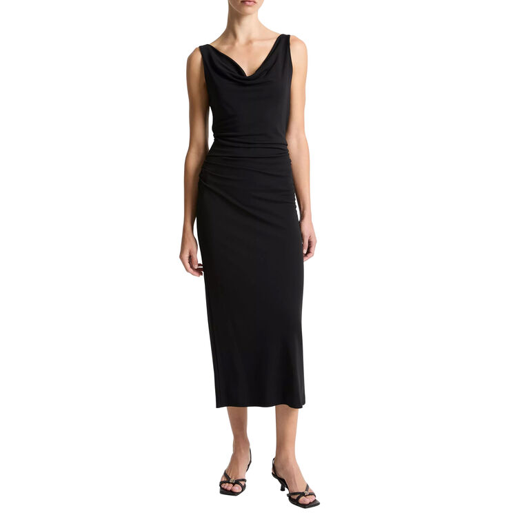Matte Jersey Cowl Neck Tank Midi Dress image number null