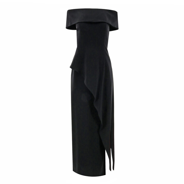 Matte Crepe Peplum Gown image number null