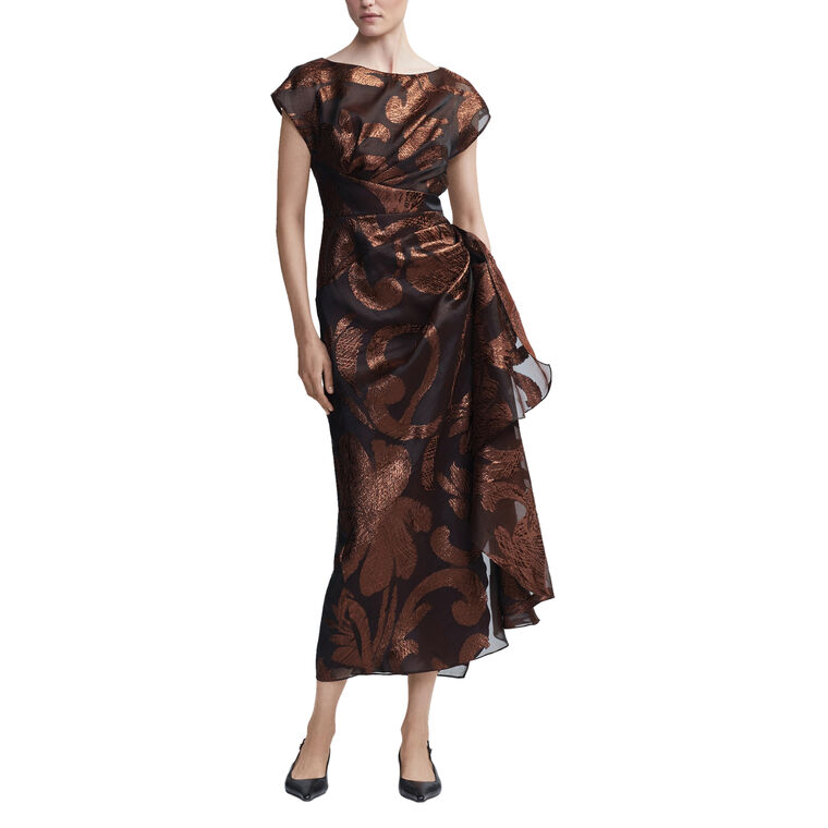 Metallic Floral Fil Coupe Florence Dress image number null