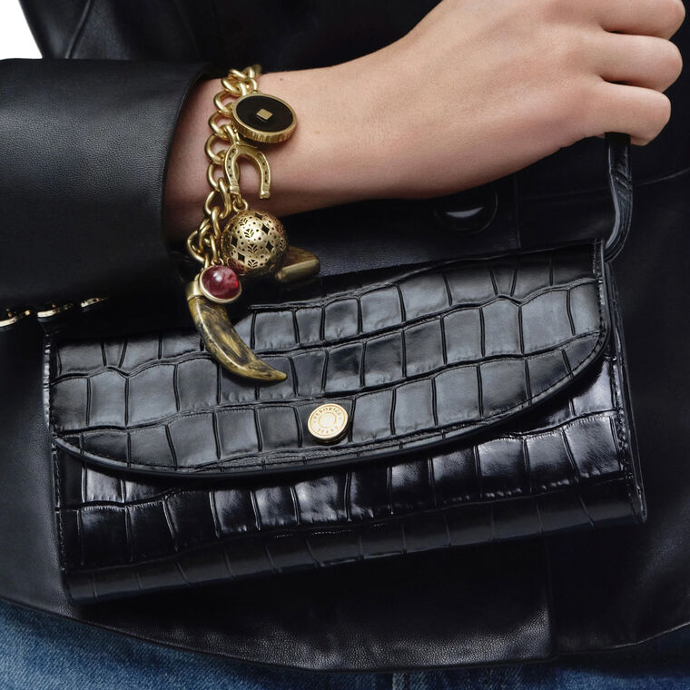 Croc-Embossed Crossbody Wallet image number null