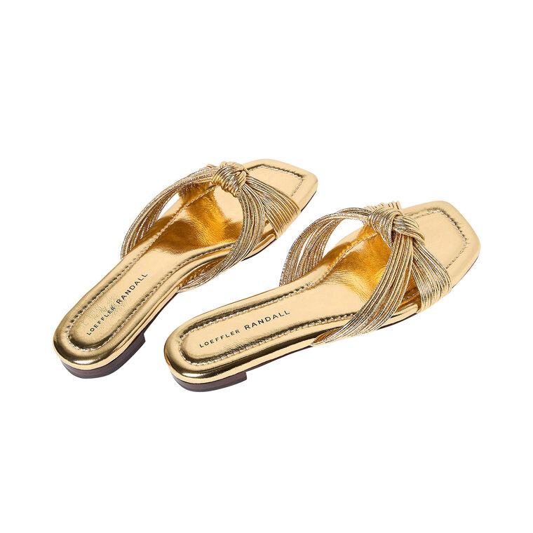 Flossie Metallic Leather Flat Sandal image number null