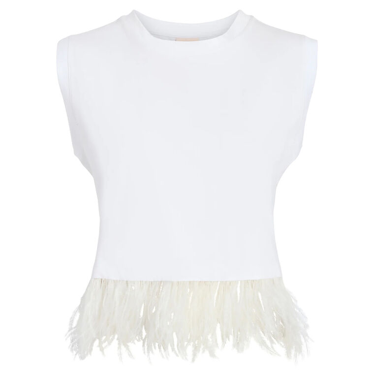 Cropped Feather Tee image number null