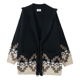 Demeree Long Sleeve Cardigan With Southwestern Pattern