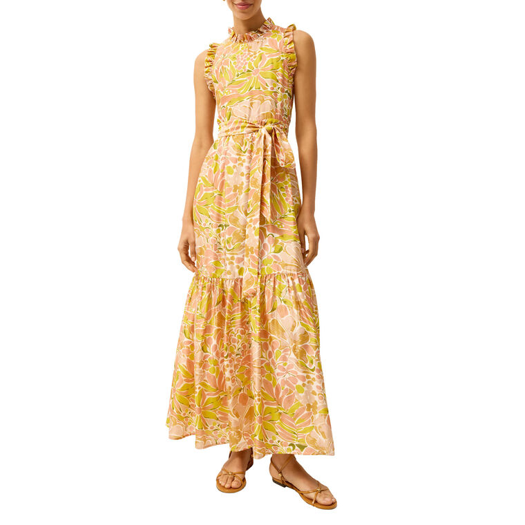 Alice Sleeveless Belted Tiered Maxi Dress image number null