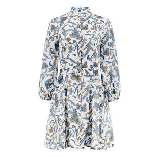 Kumar Belted Paisley-Print Mini Dress