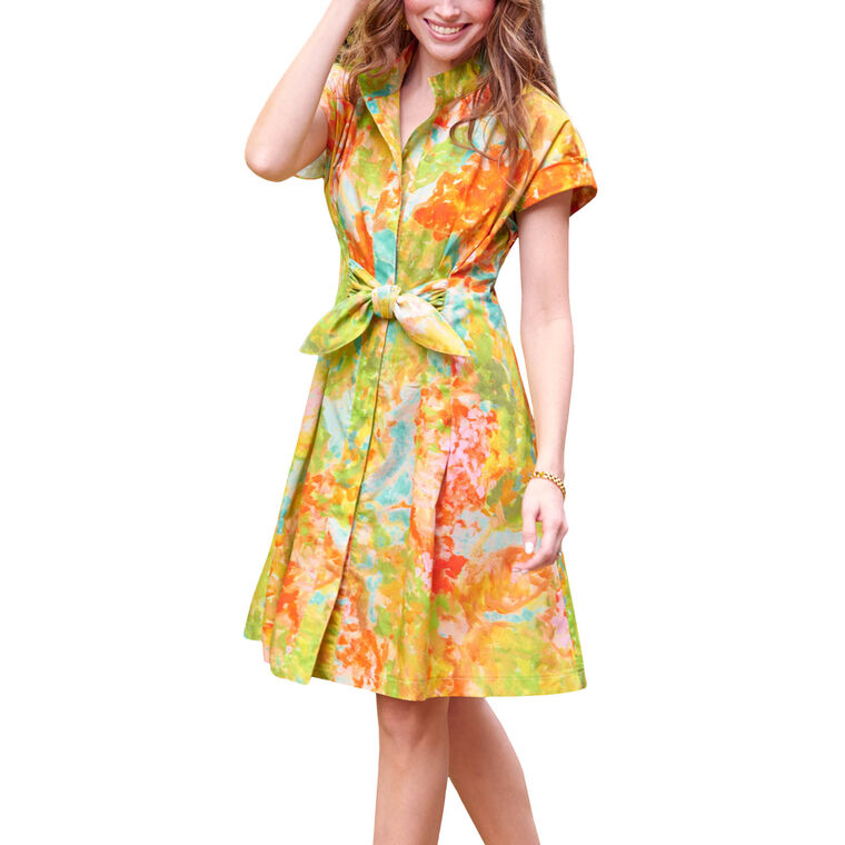 Rocky Floral-Print Cotton Shirtdress image number null