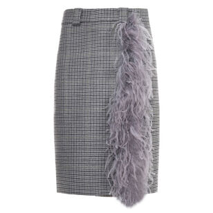 Fur Detail Wrap Skirt