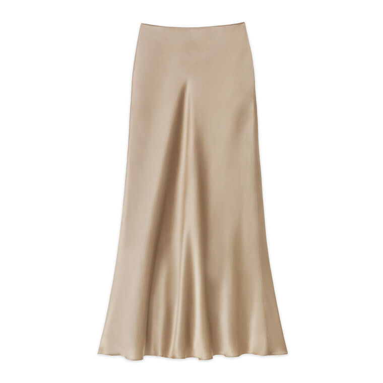 Bias Cut Flared Maxi Skirt image number null