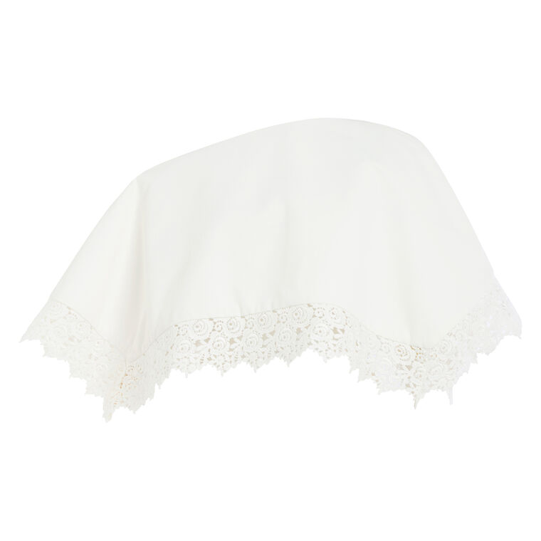 Lace Trimmed Big Collar Top image number null
