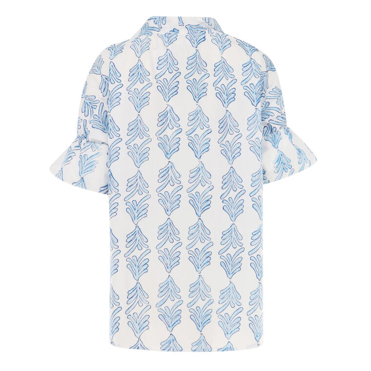 Crosby Short Sleeve Palmetto Leaf Print Top image number null