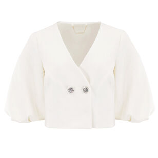 Basal Cropped Jacket With Embellished Buttons
