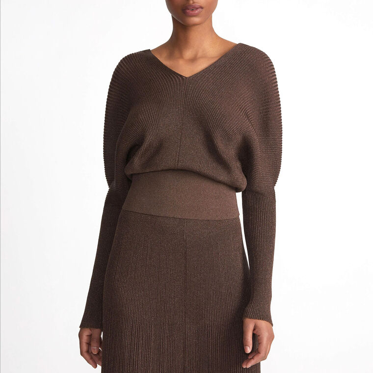 Ribbed Blouson Sweater image number null