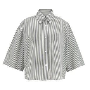 Ember Short Sleeve Cropped Button Front Shirt