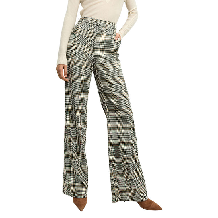 Tonelli Wide Leg High Rise Plaid Pant image number null