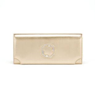 Vivien Crystal-Embellished Satin Clutch